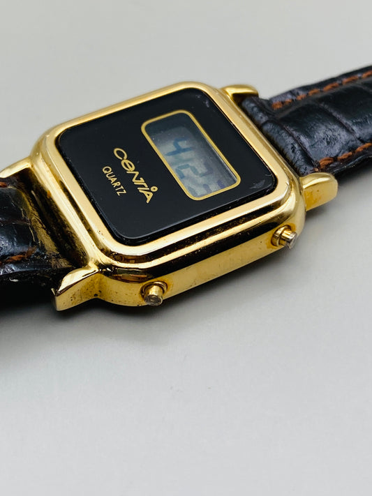 Montre vintage Centia Quartz – Digital gold – État neuf