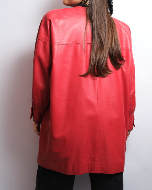 Veste vintage en cuir d’agneau – fin 80s / début 90s