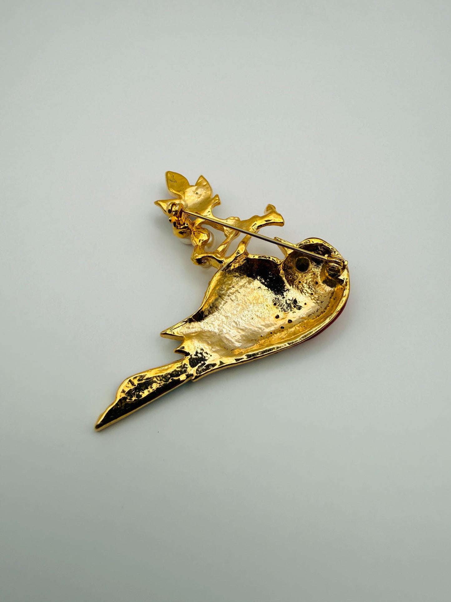 Broche vintage perroquet