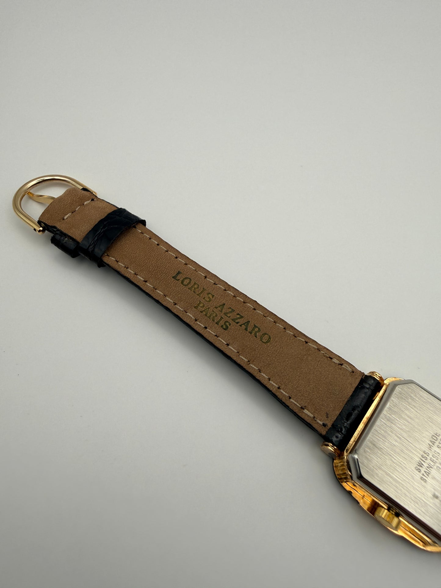 Montre Vintage Restel Swiss – bracelet Loris Azzaro crocodile véritable