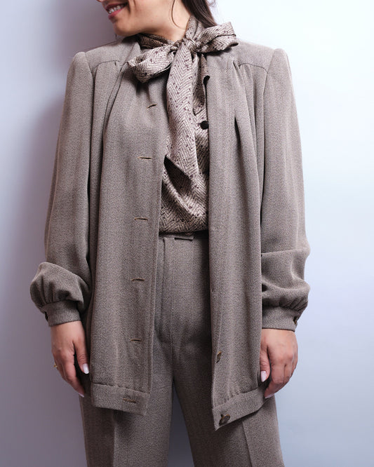 Tailleur pantalon vintage – fait main, laine fine, années 80