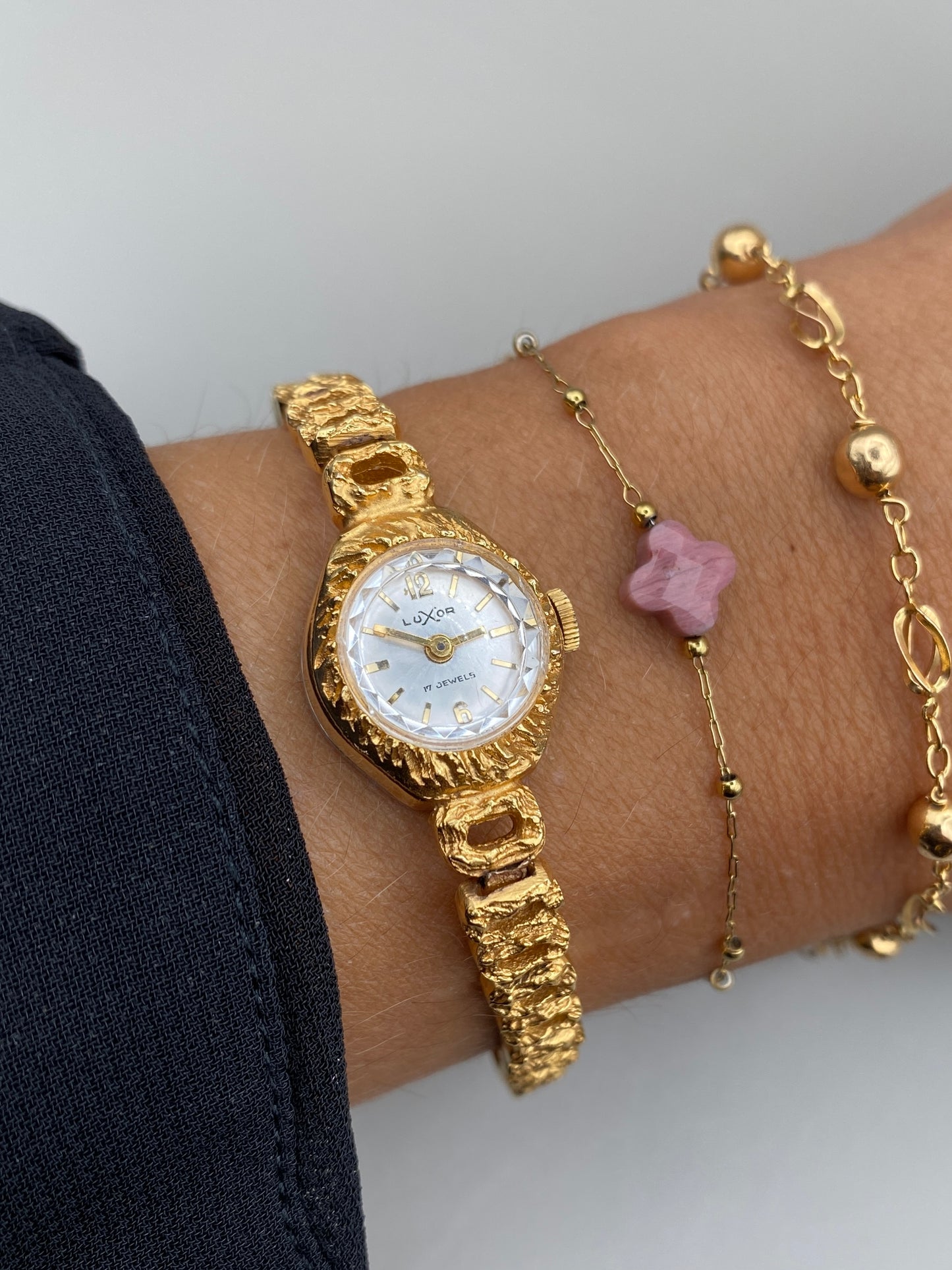 Montre Vintage Luxor – Plaqué or G10 – Mouvement mécanique 17 rubis 60-70s