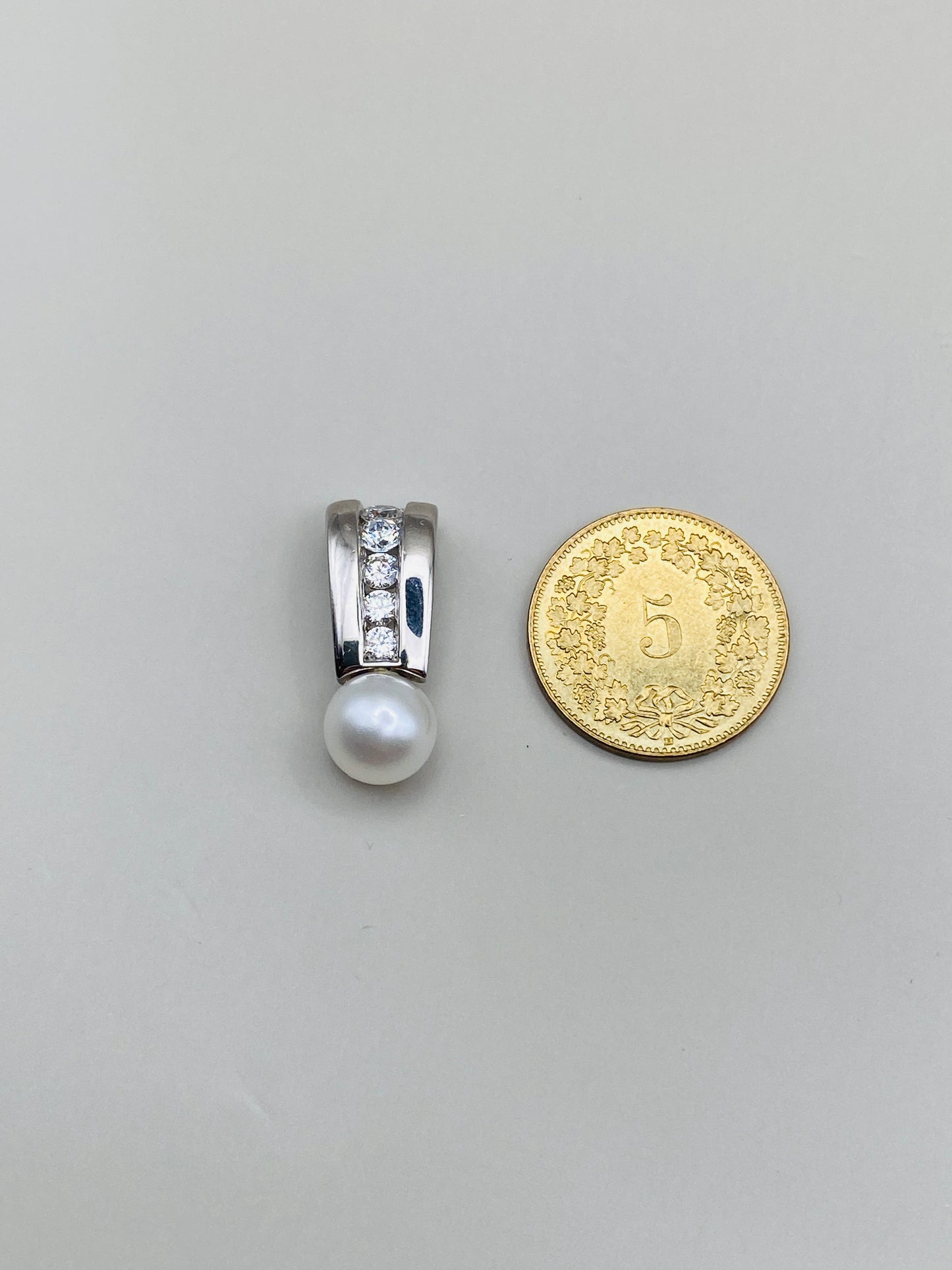 Pendentif vintage en argent 925 & perle de culture