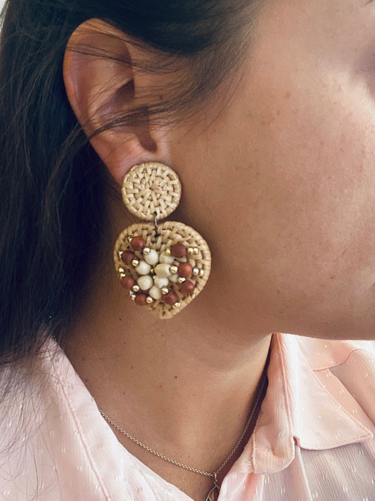 Clips Vintage tressés effet raphia