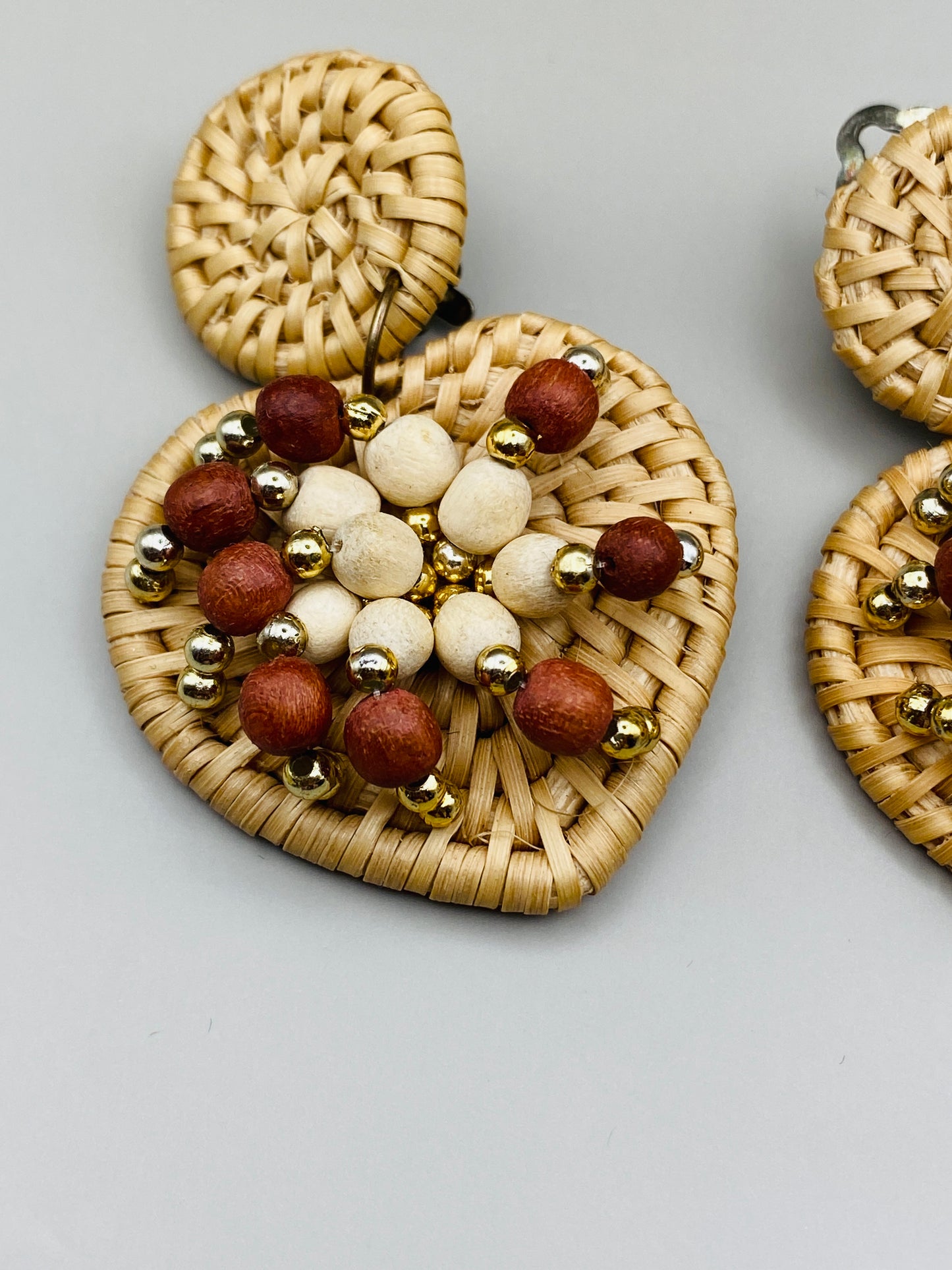 Clips Vintage tressés effet raphia