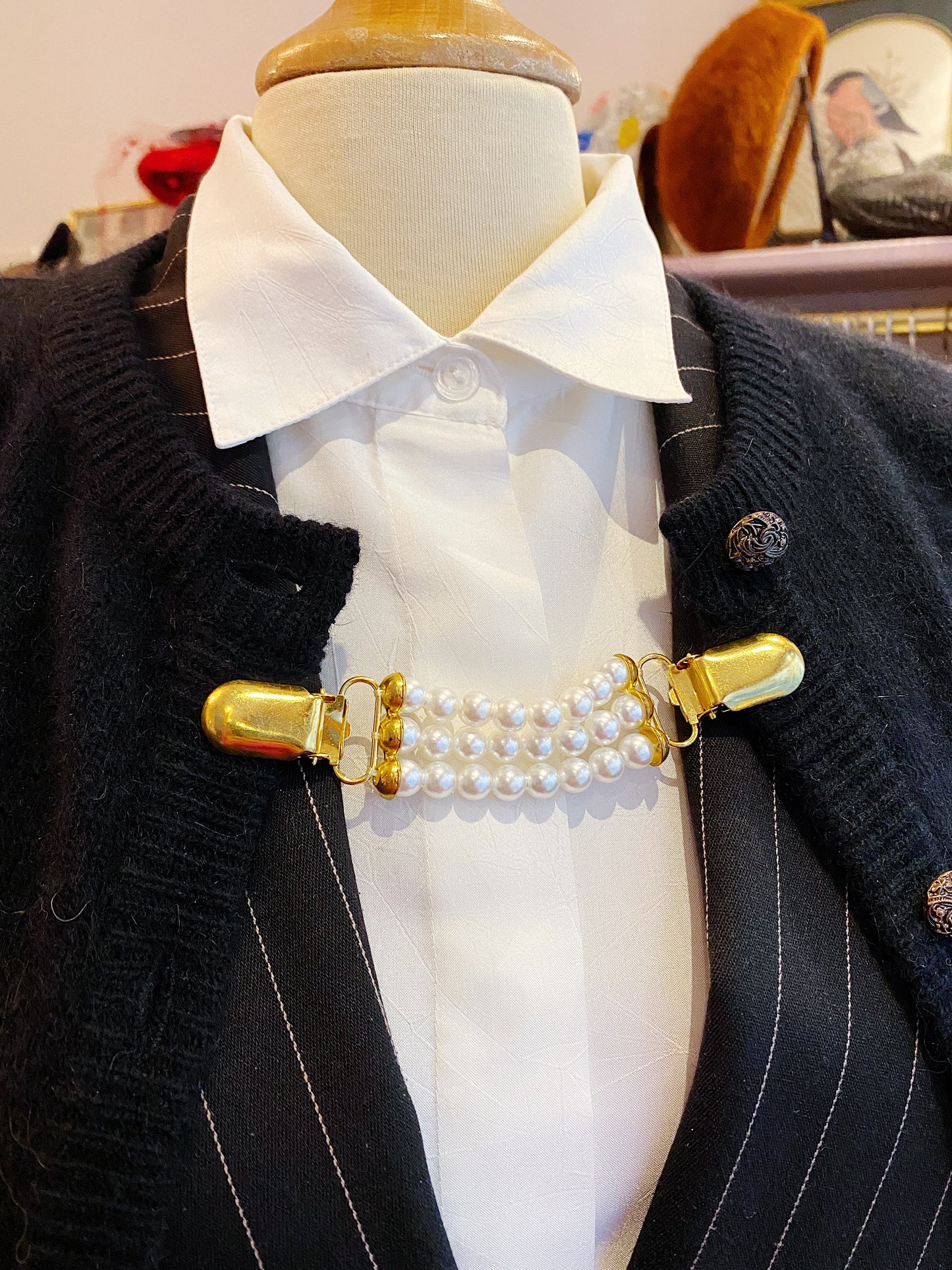 Cardigan Clip en perles